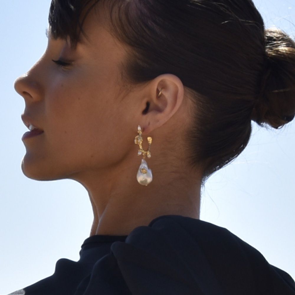 Bohemian pearl drop earrings A895